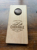Tabletop Cornhole Bottle Cap Edition laser-cut wood game board