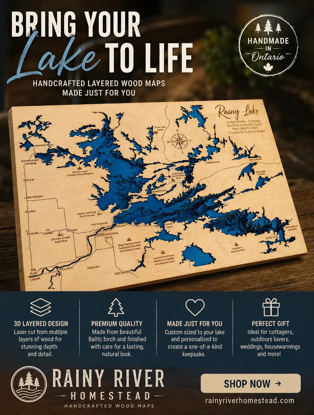 Custom Layered Lake Map